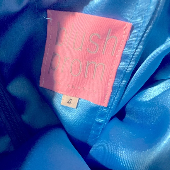 Blush Prom Blue Embellished Mermaid Dress - Picture 2 of 4